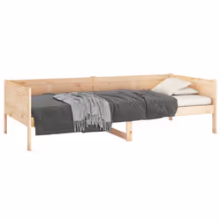 vidaXL Solid Wood Pine Day Bed Wooden Occasional Sofa Bed Multi Colours/Sizes - brown, 80 x 200 cm