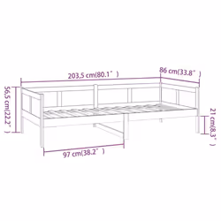 vidaXL Solid Wood Pine Day Bed Wooden Occasional Sofa Bed Multi Colours/Sizes - brown, 80 x 200 cm - Additional view 4