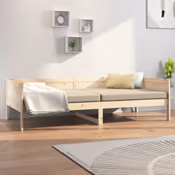 vidaXL Solid Wood Pine Day Bed Wooden Occasional Sofa Bed Multi Colours/Sizes - brown, 80 x 200 cm - Additional view 7
