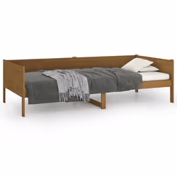 vidaXL Solid Wood Pine Day Bed Wooden Occasional Sofa Bed Multi Colours/Sizes - honey brown, 90 x 190 cm - Additional view 2