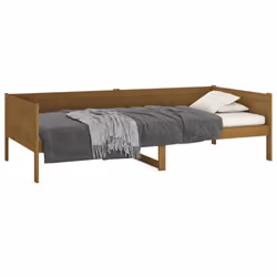 vidaXL Solid Wood Pine Day Bed Wooden Occasional Sofa Bed Multi Colours/Sizes - honey brown, 90 x 190 cm - Additional view 3