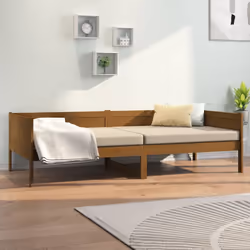 vidaXL Solid Wood Pine Day Bed Wooden Occasional Sofa Bed Multi Colours/Sizes - honey brown, 90 x 190 cm - Additional view 7