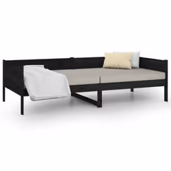 vidaXL Solid Wood Pine Day Bed Wooden Occasional Sofa Bed Multi Colours/Sizes - black, 90 x 190 cm - Additional view 8