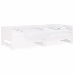 vidaXL Pull-out Day Bed Wooden Sofa Bed Bedroom Guest Bed Solid Wood Pine - white, 80 x 200 cm