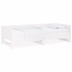 vidaXL Pull-out Day Bed Wooden Sofa Bed Bedroom Guest Bed Solid Wood Pine - white, 80 x 200 cm