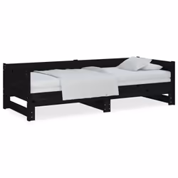 VidaXL 820261, Sofa bed, Black, Pinewood, 2040 mm, 860 mm, 570 mm