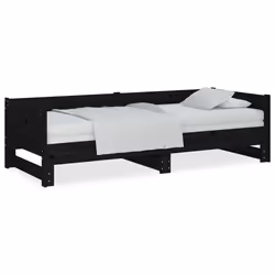 VidaXL 820266, Sofa bed, Black, Pinewood, 1940 mm, 960 mm, 570 mm