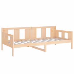 vidaXL Solid Wood Pine Day Bed Overnight Bed Multi Colours 80x200 cm/90x200 cm - brown, 90 x 190 cm - Additional view 6