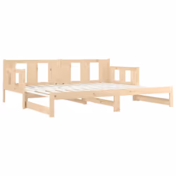 vidaXL Solid Wood Pine Pull-out Day Bed Wooden Guest Bed Multi Colours/Sizes - brown, 90 x 190 cm - Additional view 10