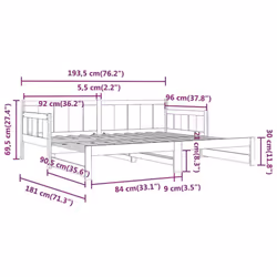vidaXL Solid Wood Pine Pull-out Day Bed Wooden Guest Bed Multi Colours/Sizes - brown, 90 x 190 cm - Additional view 4