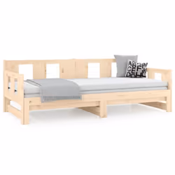 vidaXL Solid Wood Pine Pull-out Day Bed Wooden Guest Bed Multi Colours/Sizes - brown, 90 x 190 cm - Additional view 5