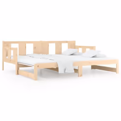 vidaXL Solid Wood Pine Pull-out Day Bed Wooden Guest Bed Multi Colours/Sizes - brown, 90 x 190 cm - Additional view 6