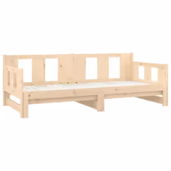 vidaXL Solid Wood Pine Pull-out Day Bed Wooden Guest Bed Multi Colours/Sizes - brown, 90 x 190 cm - Additional view 7