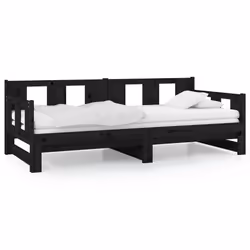 VidaXL 820296, Sofa bed, Black, Pinewood, 1935 mm, 960 mm, 695 mm