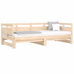 vidaXL Solid Wood Pine Pull-out Day Bed Wooden Sofa Bed Multi Colours/Sizes - brown, 90 x 200 cm