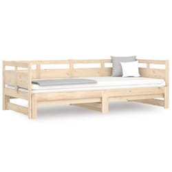 vidaXL Solid Wood Pine Pull-out Day Bed Wooden Sofa Bed Multi Colours/Sizes - brown, 80 x 200 cm