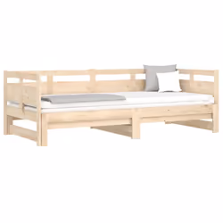vidaXL Solid Wood Pine Pull-out Day Bed Wooden Sofa Bed Multi Colours/Sizes - brown, 80 x 200 cm