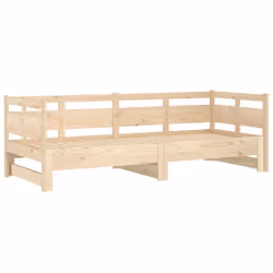 vidaXL Solid Wood Pine Pull-out Day Bed Wooden Sofa Bed Multi Colours/Sizes - brown, 80 x 200 cm - Additional view 6