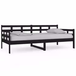 VidaXL 820361, Sofa bed, Black, Pinewood, 2035 mm, 960 mm, 695 mm