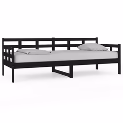VidaXL 820366, Sofa bed, Black, Pinewood, 2035 mm, 860 mm, 695 mm