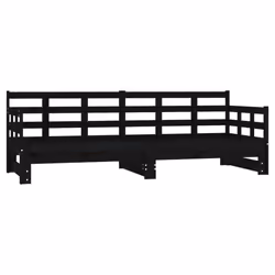 VidaXL 820386, Sofa bed, Black, Pinewood, 1935 mm, 960 mm, 695 mm
