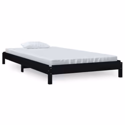 vidaXL Solid Wood Pine Stack Bed Bedroom Stackable Bed Multi Colours/Sizes - black, 90 x 200 cm - Additional view 2
