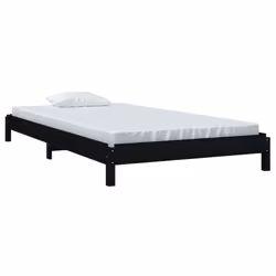 vidaXL Solid Wood Pine Stack Bed Bedroom Stackable Bed Multi Colours/Sizes - black, 90 x 200 cm - Additional view 3