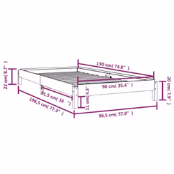 vidaXL Solid Wood Pine Stack Bed Bedroom Stackable Bed Multi Colours/Sizes - brown, 90 x 190 cm - Additional view 4