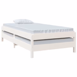 vidaXL Solid Wood Pine Stack Bed Bedroom Stackable Bed Multi Colours/Sizes - white, 90 x 190 cm - Additional view 5