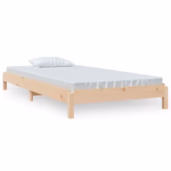 vidaXL Solid Wood Pine Stack Bed Bedroom Stackable Bed Multi Colours/Sizes - brown, 75 x 190 cm - Additional view 2