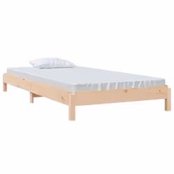 vidaXL Solid Wood Pine Stack Bed Bedroom Stackable Bed Multi Colours/Sizes - brown, 75 x 190 cm - Additional view 3