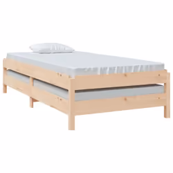 vidaXL Solid Wood Pine Stack Bed Bedroom Stackable Bed Multi Colours/Sizes - brown, 75 x 190 cm - Additional view 5