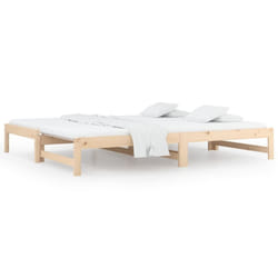 cm) vidaXL Pull-out Day Bed Bedroom Guest Sofa Bed Daybed Couch Solid Wood Pine - Brown, 2x(80x200