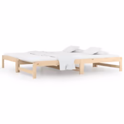 cm) vidaXL Pull-out Day Bed Bedroom Guest Sofa Bed Daybed Couch Solid Wood Pine - Brown, 2x(80x200