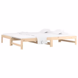 cm) vidaXL Pull-out Day Bed Bedroom Guest Sofa Bed Daybed Couch Solid Wood Pine - Brown, 2x(80x200