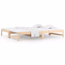 cm) vidaXL Pull-out Day Bed Bedroom Guest Sofa Bed Daybed Couch Solid Wood Pine - Brown, 2x(90x190 - Additional view 2