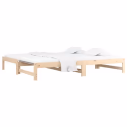 cm) vidaXL Pull-out Day Bed Bedroom Guest Sofa Bed Daybed Couch Solid Wood Pine - Brown, 2x(90x190 - Additional view 3