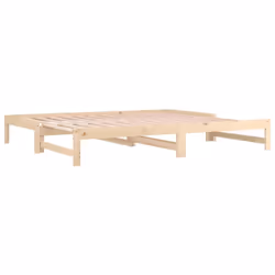 cm) vidaXL Pull-out Day Bed Bedroom Guest Sofa Bed Daybed Couch Solid Wood Pine - Brown, 2x(90x190 - Additional view 8