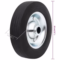 vidaXL Wheel for Jockey Wheel Ã20x5 cm Solid Rubber and Steel Tyre for Trailer - Additional view 6