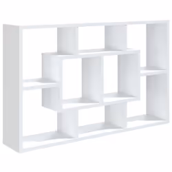 vidaXL Wall Shelf Home Living Room Hanging Rack Floating Shelf Engineered Wood - white