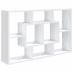 vidaXL Wall Shelf Home Living Room Hanging Rack Floating Shelf Engineered Wood - white