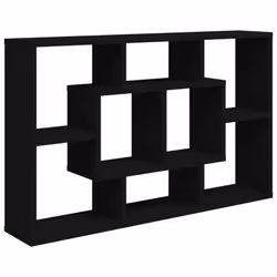 vidaXL Wall Shelf Black 85x16x52.5 cm Engineered Wood Wall Floating CD Shelf - Additional view 4