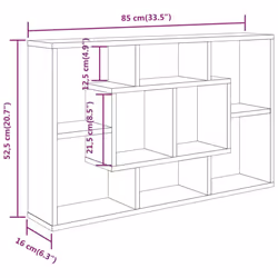 vidaXL Wall Shelf Black 85x16x52.5 cm Engineered Wood Wall Floating CD Shelf - Additional view 6