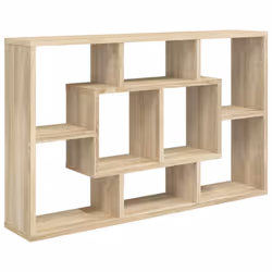 vidaXL Wall Shelf Home Living Room Hanging Rack Floating Shelf Engineered Wood - sonoma oak