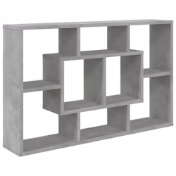 vidaXL Wall Shelf Home Living Room Hanging Rack Floating Shelf Engineered Wood - concrete grey