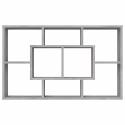 vidaXL Wall Shelf Home Living Room Hanging Rack Floating Shelf Engineered Wood - concrete grey - Additional view 5