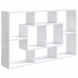 vidaXL Wall Shelf Home Living Room Hanging Rack Floating Shelf Engineered Wood - high gloss white