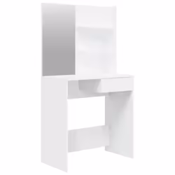 vidaXL Dressing Table with Mirror Bedroom Makeup Vanity Desk Cosmetic Table - White - Additional view 5