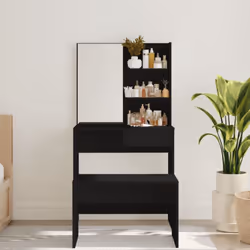 vidaXL Dressing Table Makeup Desk with Mirror Vanity Table Makeup Table Black