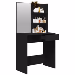 vidaXL Dressing Table Makeup Desk with Mirror Vanity Table Makeup Table Black - Additional view 4